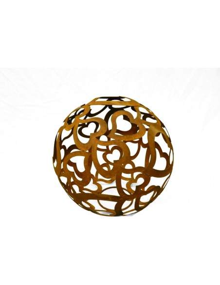 Rostdeko zum Beleuchten Herzkugel Ø 40 cm - Deko Kugel aus geschweißten Herzen Durchmesser 40 cm
unten kreisförmig offen, damit 