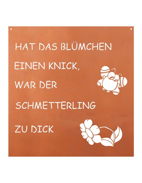 Hat das Blümchen einen Knick, war der Schmetterling zu dick! - Lustiger Spruch Hat das Blümchen einen Knick, war der Schmetterling zu dick! - Lustiger Spruch