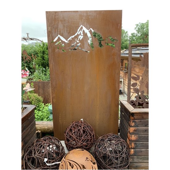 Sichtschutzzaun Metall - Berge - Höhe 180 cm -Trennwand für den Garten