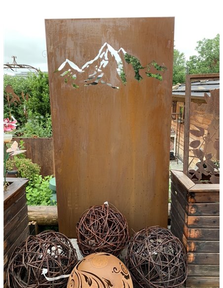 Sichtschutzzaun Metall - Berge - Höhe 180 cm -Trennwand für den Garten