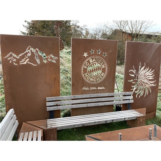 Sichtschutzzaun Metall - Berge - Höhe 180 cm -Trennwand für den Garten