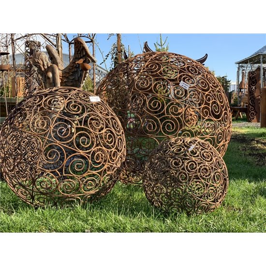 XL Garten Kugel Escargot, Ø 100 cm, edelrost