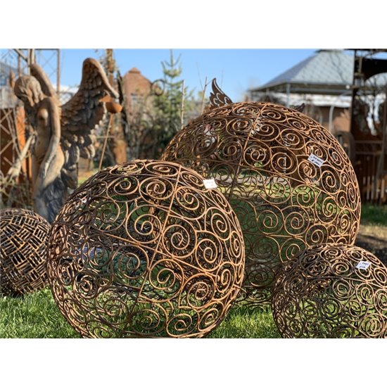 XL Garten Kugel Escargot, Ø 100 cm, edelrost