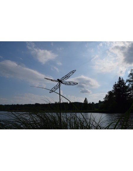 Tierstecker Edelrost Libelle - Dragonfly - mit Auschnitten Gartenstecker, Breite  cm 
Dieser Gartenstecker mit einer XXL Libell