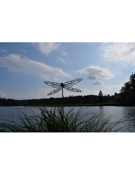 Tierstecker Edelrost Libelle - Dragonfly - mit Auschnitten Gartenstecker, Breite  cm 
Dieser Gartenstecker mit einer XXL Libell