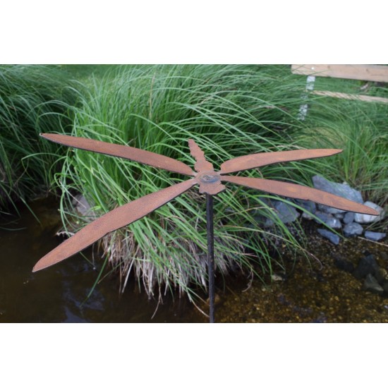 Tierstecker Edelrost Libelle - Dragonfly - Gartenstecker - Breite 40 cm 
Länge 19 cm
Breite 40 cm
Stab 120 cm
