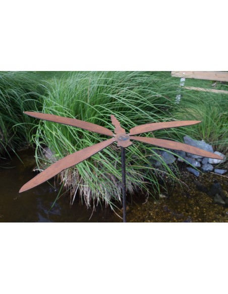 Tierstecker Edelrost Libelle - Dragonfly - Gartenstecker - Breite 40 cm 
Länge 19 cm
Breite 40 cm
Stab 120 cm
