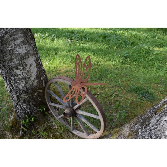 Gartenteich Edelrost Libelle - Dragonfly - 40 cm breit Länge 23 cm Flügelbreite 40 cm,
Länge 23 cm,
freistehend mit Füßchen un