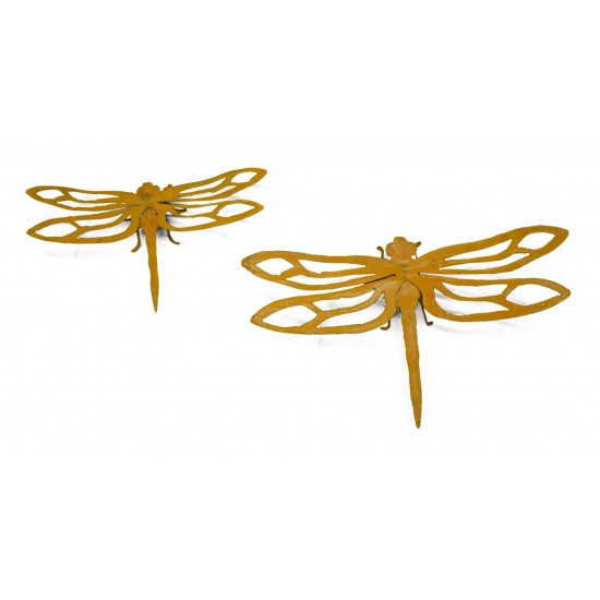 Gartenteich Edelrost Libelle - Dragonfly - 40 cm breit Länge 23 cm Flügelbreite 40 cm,
Länge 23 cm,
freistehend mit Füßchen un