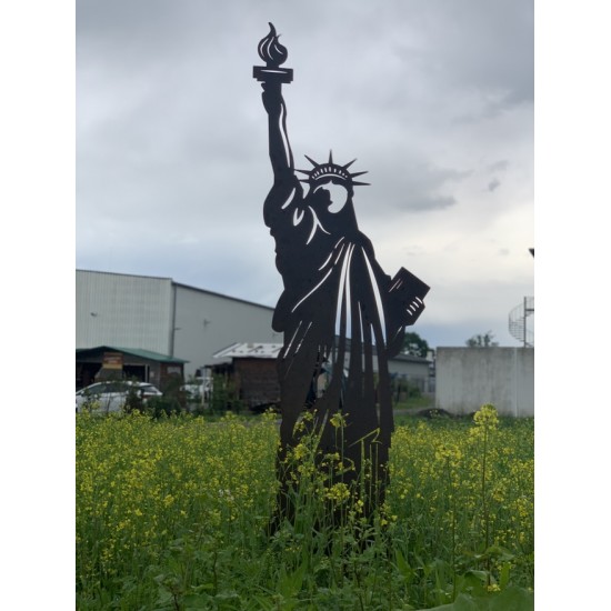 Skulpturen - Rostsäulen und Stelen Freiheitsstatue Figur Metall - Höhe 200 cm - Wahrzeichen als Gartendeko Freiheitsstatue Figur