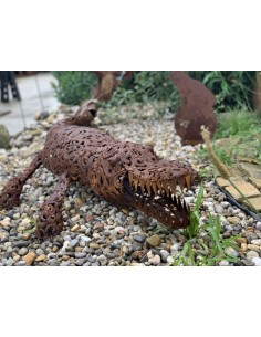 Start Gartenfigur Krokodil lebensgroß aus Metall - 128 cm 
Länge 128 cm
Breite 35 cm
Höhe 25 cm