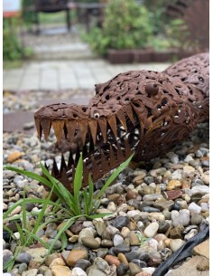 Start Gartenfigur Krokodil lebensgroß aus Metall - 128 cm 
Länge 128 cm
Breite 35 cm
Höhe 25 cm 2