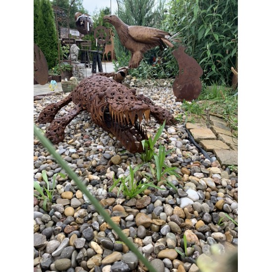 Start Gartenfigur Krokodil lebensgroß aus Metall - 128 cm 
Länge 128 cm
Breite 35 cm
Höhe 25 cm
