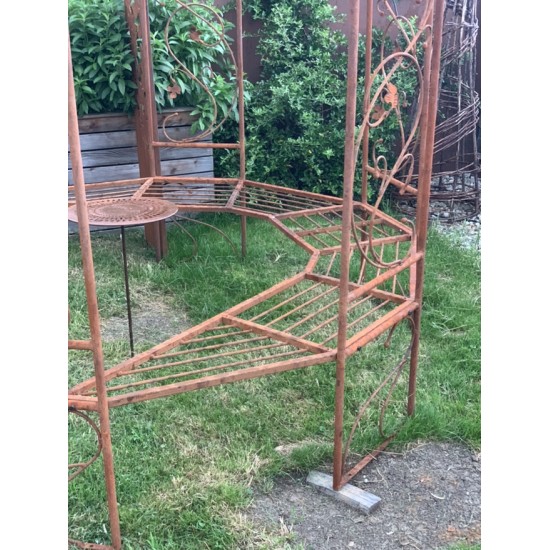 Pavillon und Kiosk Rosenbogen Metall mit Sitzbank als 5er Pavillon, Art Nouveau, Größe 200 cm, 
Ø 200 cm
inkl. Sitzbank
