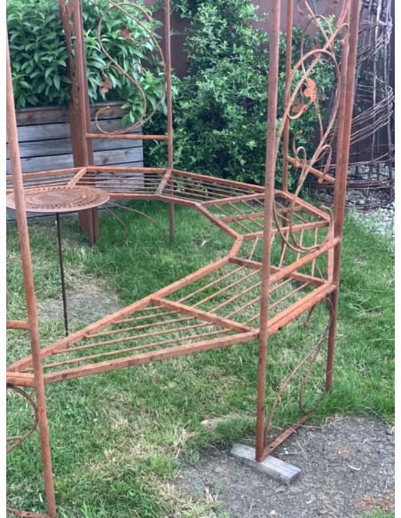 Pavillon und Kiosk Rosenbogen Metall mit Sitzbank als 5er Pavillon, Art Nouveau, Größe 200 cm, 
Ø 200 cm
inkl. Sitzbank
