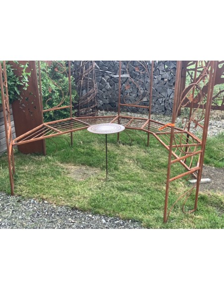 Möbel Outdoor in Edelrost Edelrost Gartenstecktisch - Paris - mit  Doppelfuß, Höhe  76 cm, Durchmesser 38 cm 
H&ouml;he 76 cm

