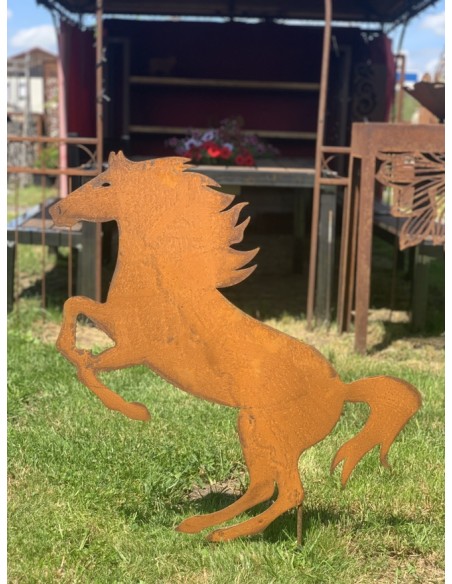 Metall Pferd XL Gartenstecker - Breite 70cm  H120cm Ein MUSS für jeden Pferdeliebhaber. Dieses steigende Deko-Pferd mit Ed