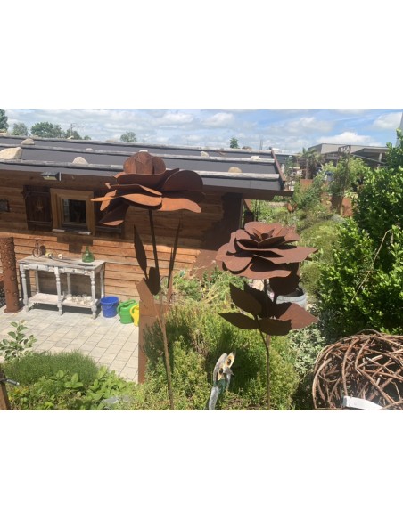 Rosen Gartenstecker Rose Ø 20 cm - ca. 85 cm Höhe - klein 
Höhe: ca 85 cm
Ø Blüte: ca 20 cm
