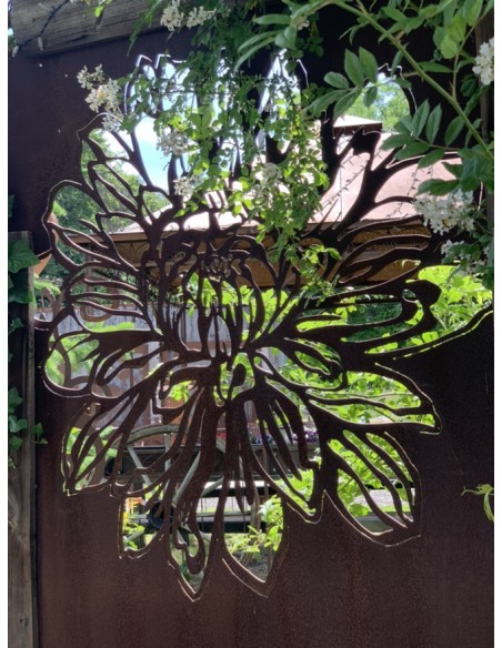 Blumen Sichtschutzwände Sichtschutzwand Dahlie - 140 x 190 cm 3 mm ohne Rahmen Traumhafter Sichtschutz für verträumte Gärten. In