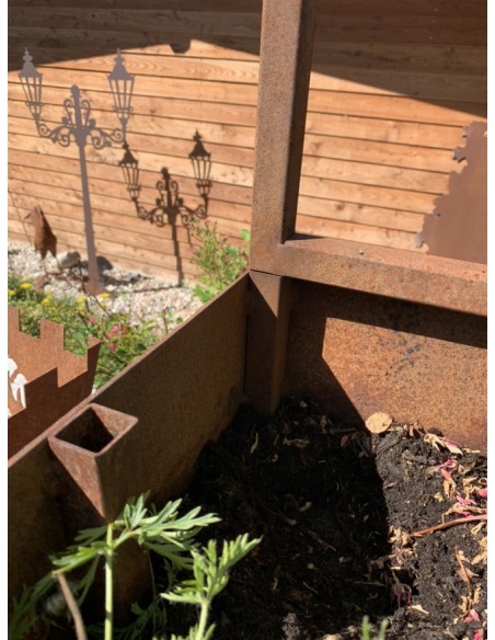 Blumentöpfe - Pflanztöpfe in Edelrost Hochbeet mit Halterung für Sichtschutzwände 120 cm lang 80 hoch 40 tief Dieser Topf ist id