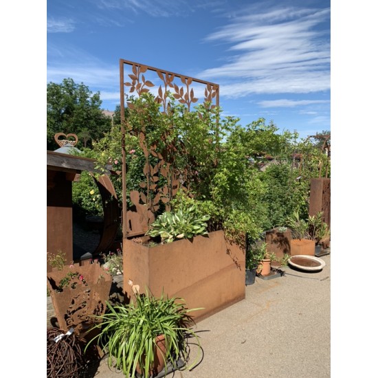 Blumentöpfe - Pflanztöpfe in Edelrost Hochbeet mit Halterung für Sichtschutzwände 120 cm lang 80 hoch 40 tief Dieser Topf ist id