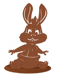 Lustiger Edelrost Babyhase - Höhe 30 cm