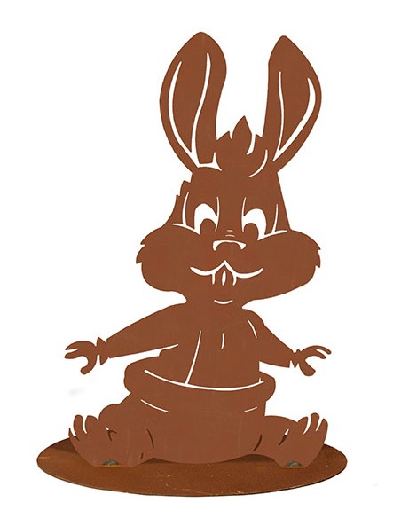 Lustiger Edelrost Babyhase - Höhe 30 cm