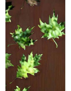 Herbstdeko Sichtschutzwand Ahorn Blätter - Höhe 200 cm - Breite 100 cm Schöne halboffene Sichtschutzwand aus Metall mit nach obe 2