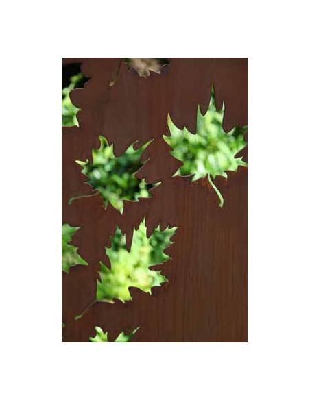 Herbstdeko Sichtschutzwand Ahorn Blätter - Höhe 200 cm - Breite 100 cm Schöne halboffene Sichtschutzwand aus Metall mit nach obe Herbstdeko Sichtschutzwand Ahorn Blätter - Höhe 200 cm - Breite 100 cm Schöne halboffene Sichtschutzwand aus Metall mit nach obe