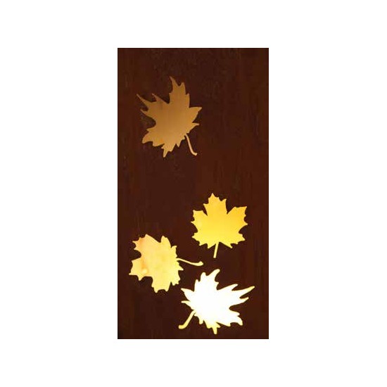 Herbstdeko Sichtschutzwand Ahorn Blätter - Höhe 200 cm - Breite 100 cm Schöne halboffene Sichtschutzwand aus Metall mit nach obe