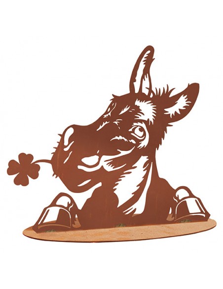 Deko Esel mit Kleeblatt - Höhe 32,5 cm