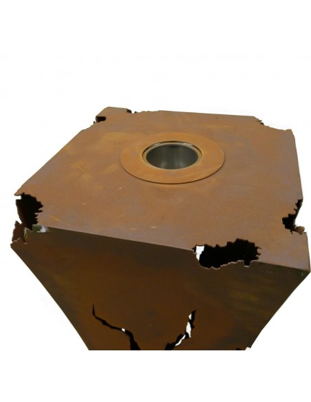 taillierte Säulen Rost Säule Mystik, mit Feuerbehälter, Höhe 110 cm Höhe: 110 cm
Breite: 30 x 30 cm
Oben ist ein Loch für den Fe
