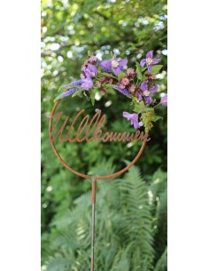 Gartendeko Rost Willkommen im Ring mit Steckverbindung Ø 60 cm 
Edelrost "Willkommen" im Ring mit Steckverbindung
Ø 60 cm
Hül