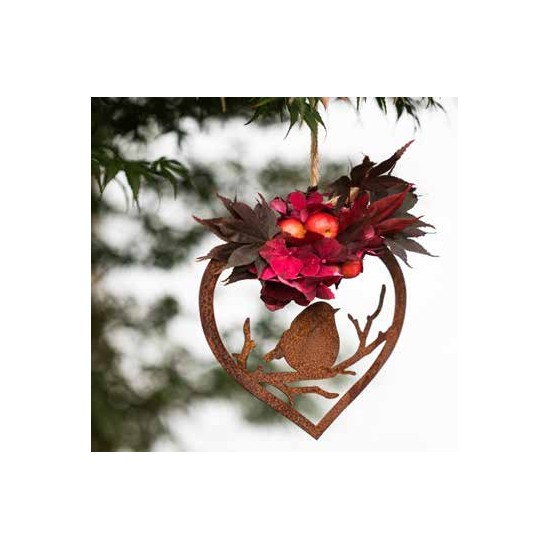 Vogel Deko Dickes Rost Vögelchen im Herz zum Hängen - Höhe 16 cm Dickes Rost Vögelchen im Herz zum Hängen
Höhe 16 cm
Breite 18