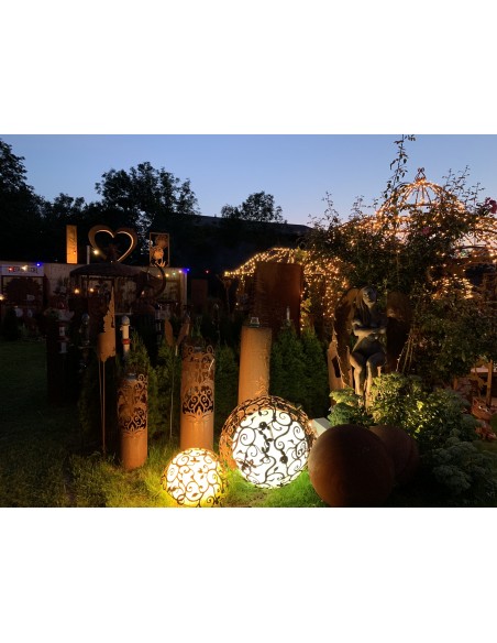 70 cm Kugeln Edelrost Barockkugel zweiteilig - 80cm Ø  XXL sehr aufwendig geschnittene und besonders edle Kugel
Durchmesser 80 