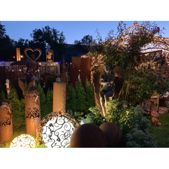 70 cm Kugeln Edelrost Barockkugel zweiteilig - 80cm Ø  XXL sehr aufwendig geschnittene und besonders edle Kugel
Durchmesser 80 