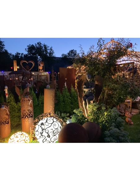 70 cm Kugeln Edelrost Barockkugel zweiteilig - 80cm Ø  XXL sehr aufwendig geschnittene und besonders edle Kugel
Durchmesser 80 