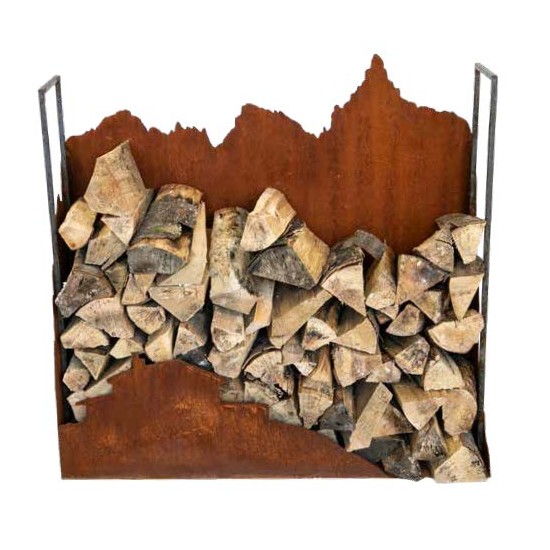 Neuheiten Saremo Holzstapler - Dolomiten mit Hütte - groß 
Großer, schwerer Holzstapler, der viel Platz fürFeuerholz bietet und