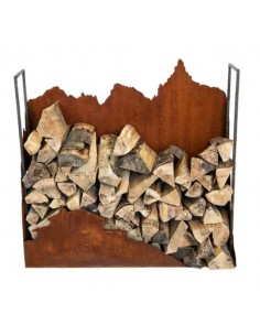 Holzstapler - Dolomiten mit Hütte - klein 
Großer, schwerer Holzstapler, der viel Platz fürFeuerholz bietet un