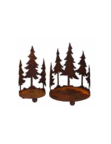 Edelrost Tablett Deko - Metalldekoration aus Rost für Weihnachten