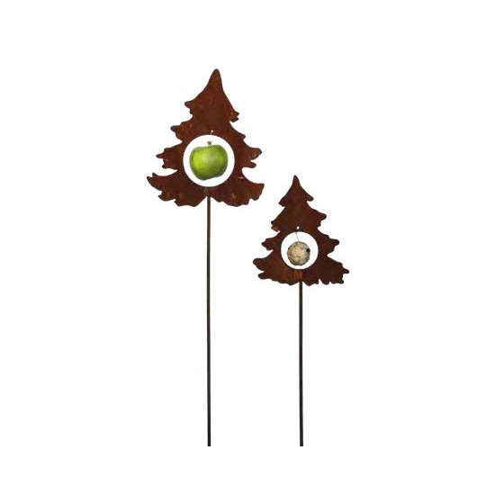 Tanne mit Loch als Gartenstecker - Gartendeko Rost Metall
