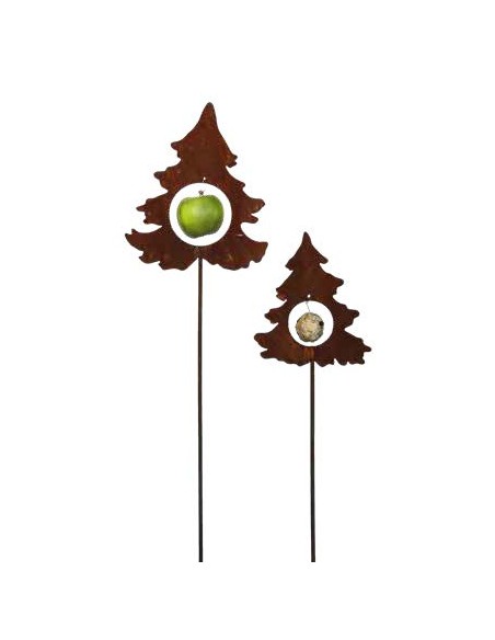 Tanne mit Loch als Gartenstecker - Gartendeko Rost Metall