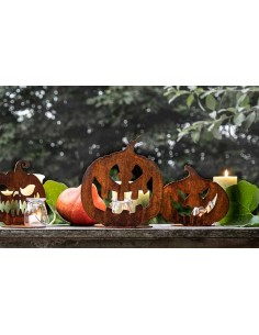Herbstdeko Halloween Kürbis - auf Platte aus Edelrost gefertigt 2