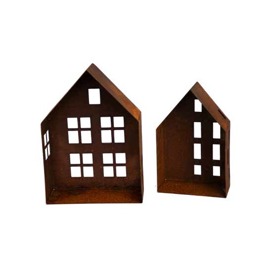 Haus mit offener Seite und asymmetrischen Fenstern