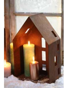 Neuheiten Saremo Haus mit offener Seite und asymmetrischen Fenstern - Höhe 41 cm Schönes Rosthaus mit asymmetrischen Fenstern zu 2