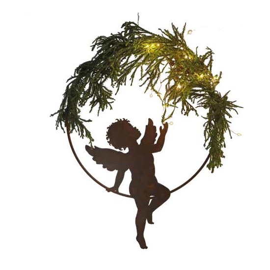 Putte im Ring zum Aufhängen - groß - Durchmesser 50 cm