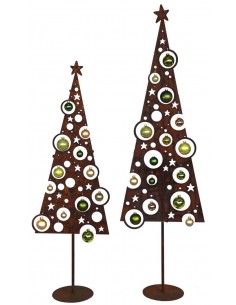 Weihnachtsdeko Aussen moderner Weihnachtsbaum Metall mit Löchern für Christbaumkugeln - Höhe 145 cm Moderner Christbaum mit Löch 2
