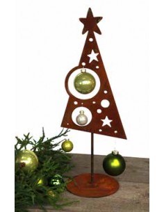 Weihnachtsbaum Metall und Edelrost Christbaum Ständer auf Platte - Weihnachtsdeko für den Innenbereich 2