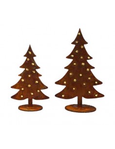 Winterdeko Kleine Tanne auf Platte - Christbaum mit Goldpunkten - groß 25 cm hoch Die unregelmäßigen Goldpunkte machen diese kle 2