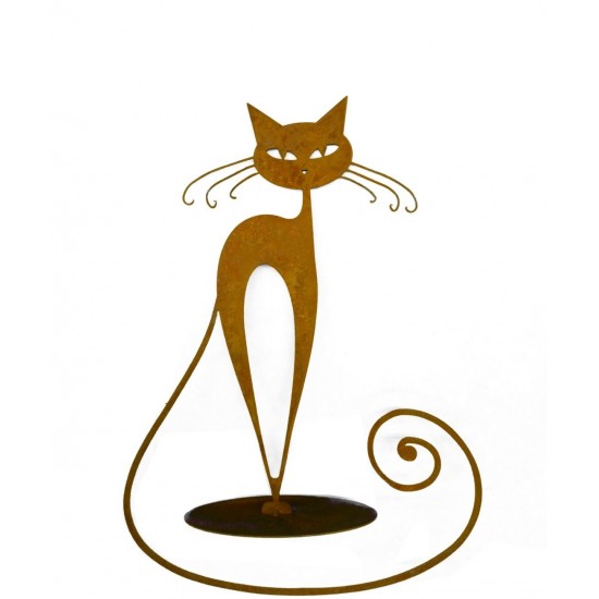 Deko Katzen und Mäuse Rostkatze -Walburga- Edelrostkatze "Walburga" zur Dekoration für Ihren Garten, Eingangsbereich oder Laden
